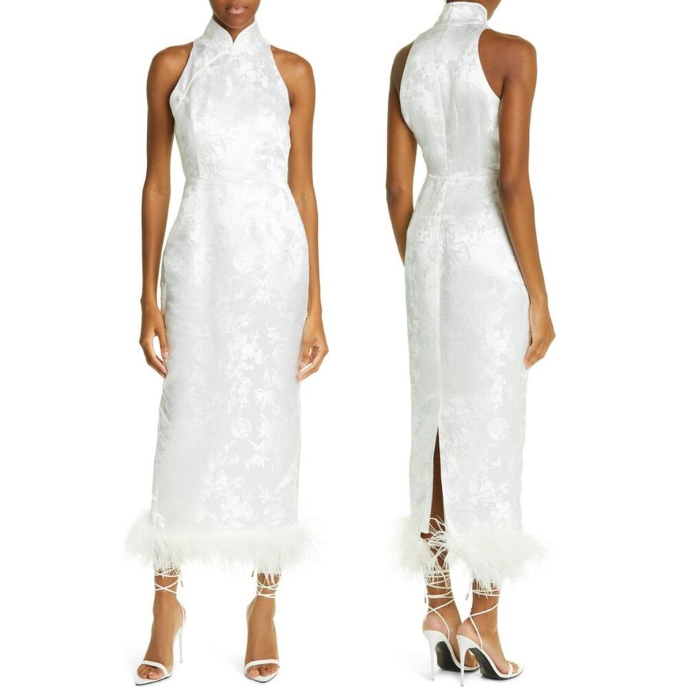 SAU LEE Jillian Dress Cheongsam Feather Bridal Wedding Party Graduation Formal 2